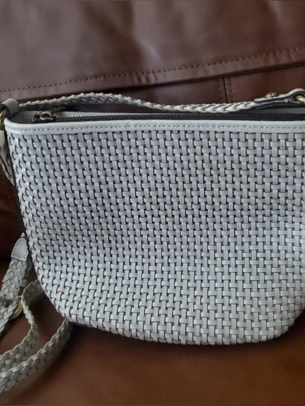 Patricia Nash 100% Leather White Woven Purse